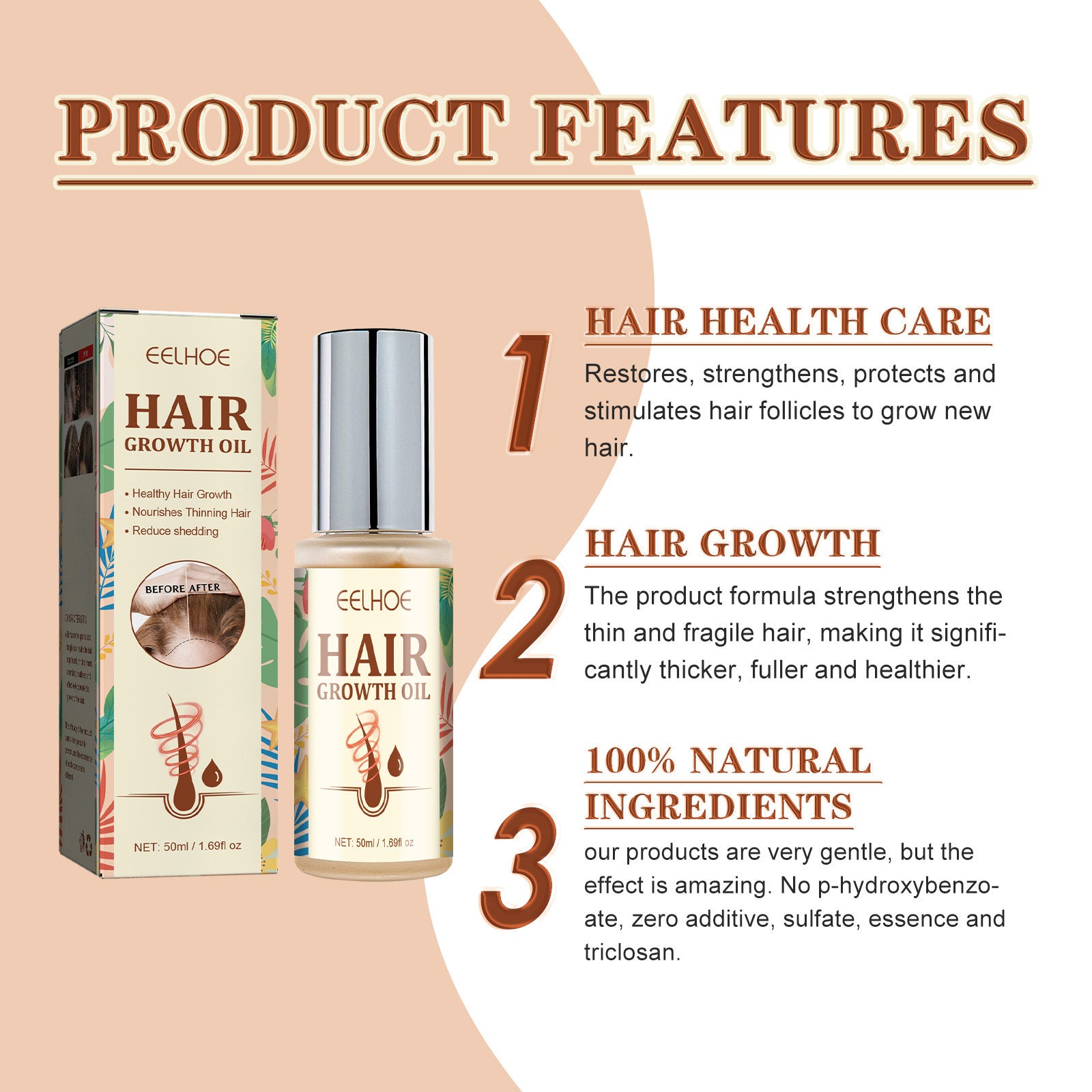 [natural care growth oil ] - [Rukia hair care]