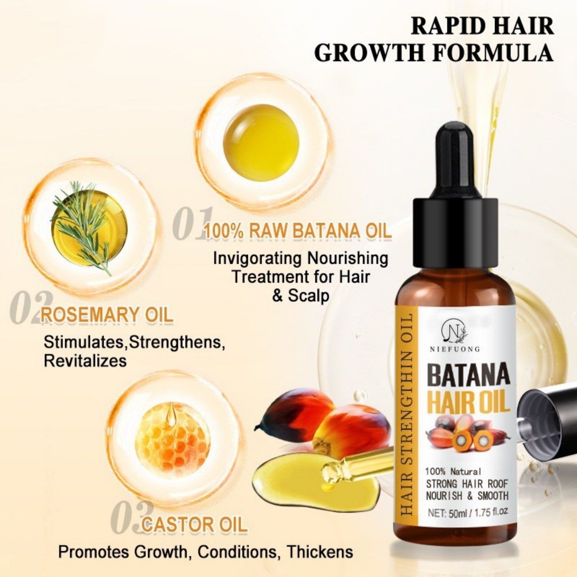 [natural care growth oil ] - [Rukia hair care]